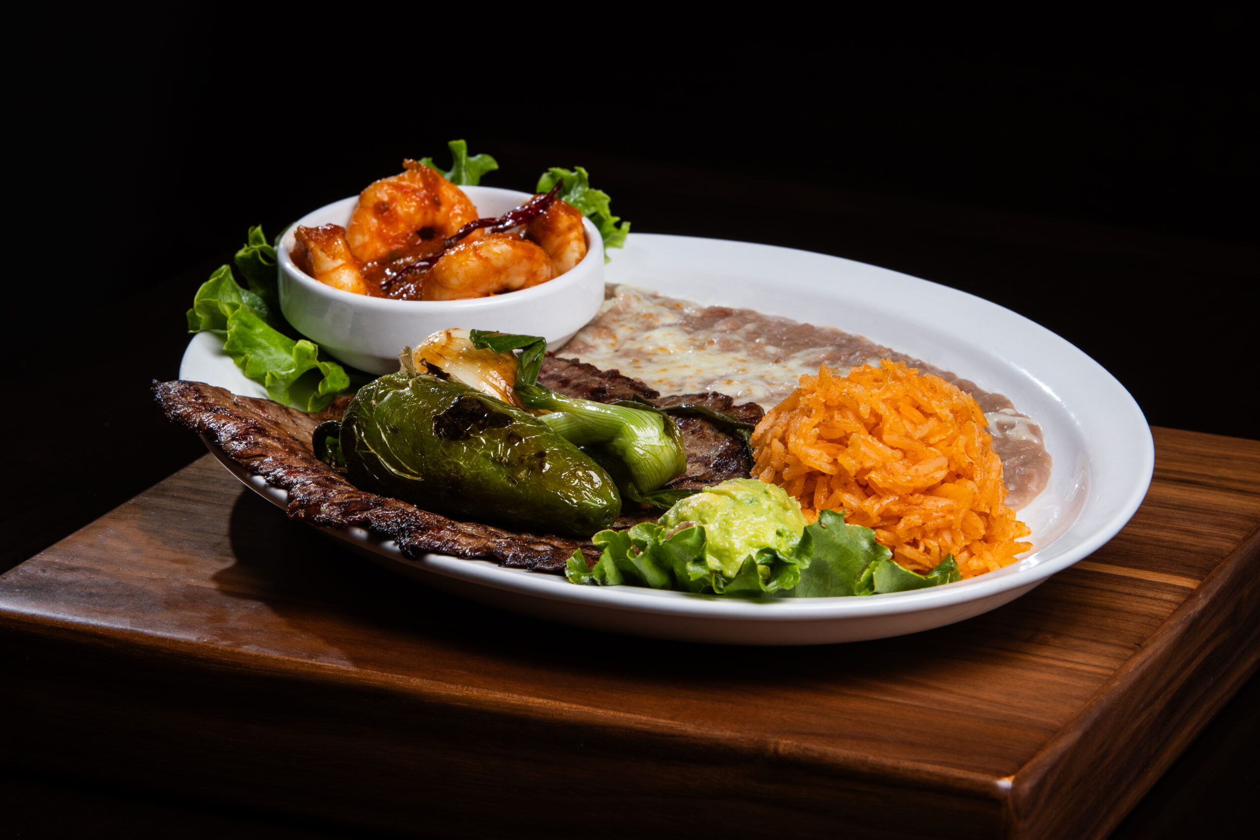 Carne Asada con Camarones